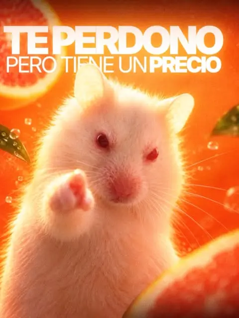 Hámster blanco señalando, meme 'te perdono pero tiene un precio'
